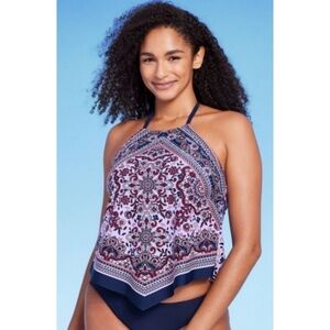 NEW Kona Sol High Neck Halter Medallion Tankini Top